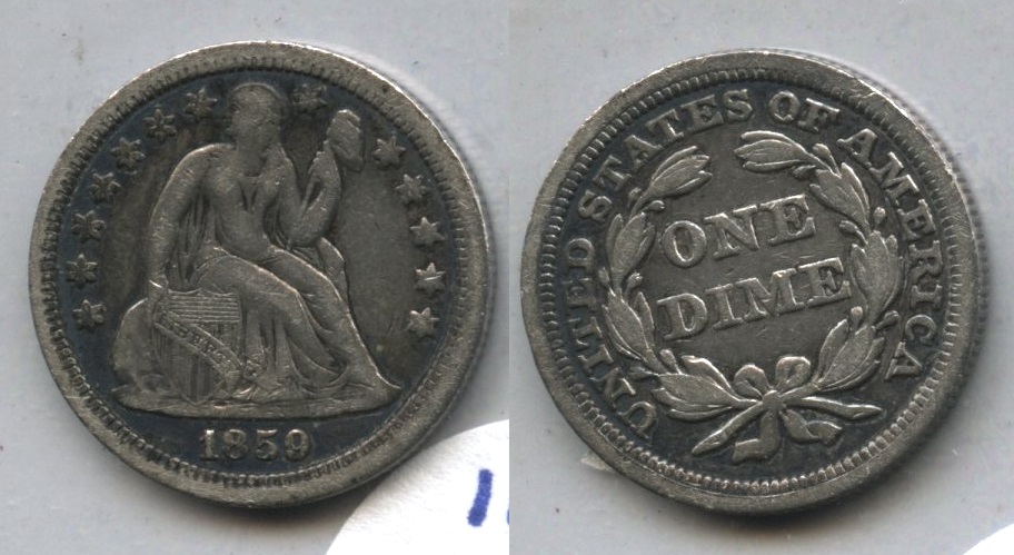 1859 Seated Liberty Dime VF-20