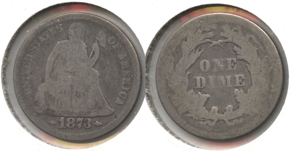 1873 Seated Liberty Dime AG-3