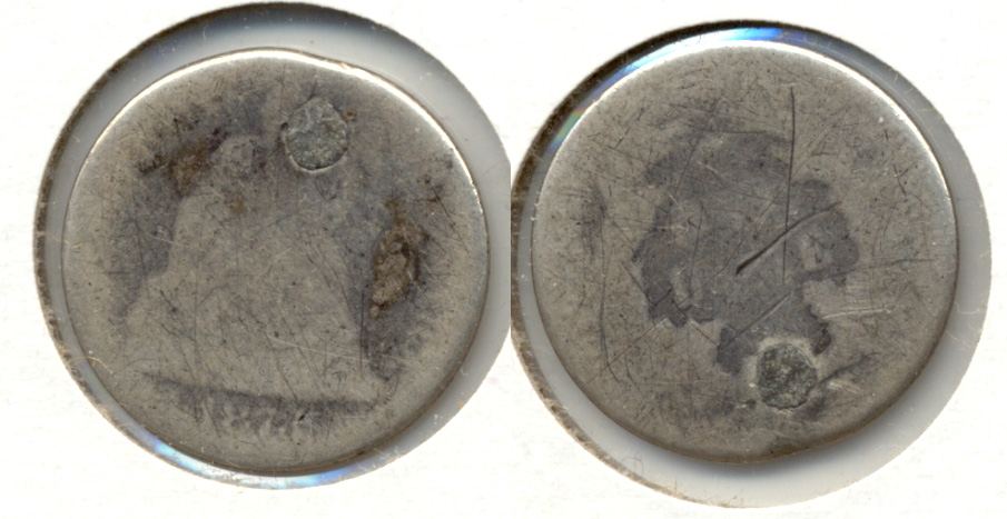 1873 Seated Liberty Dime Fair-2 Plugged