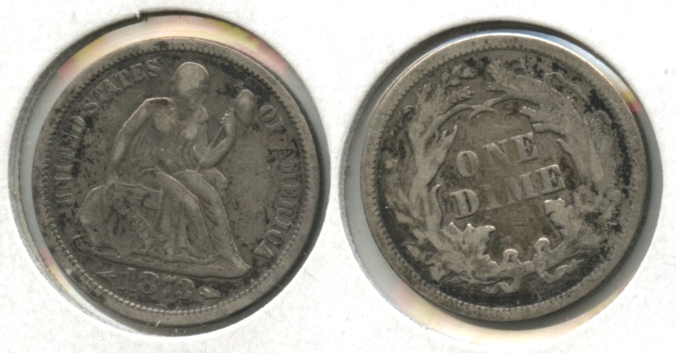 1873 Seated Liberty Dime VF-20 #b