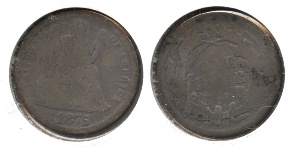 1875-CC Seated Liberty Dime AG-3 #c