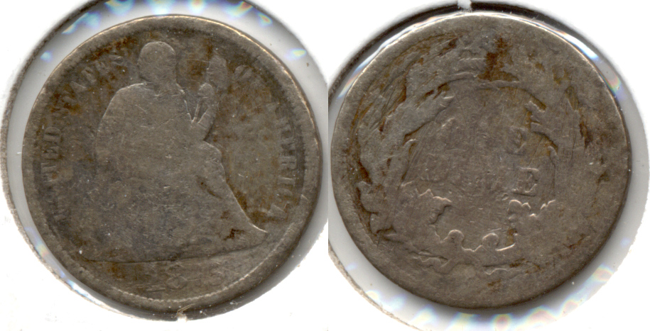 1875-CC Seated Liberty Dime Good-4 Rough