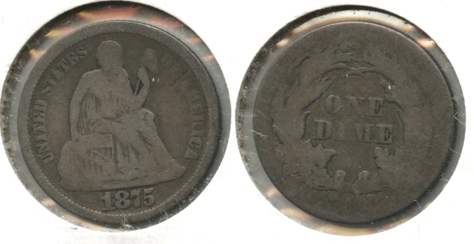 1875-S Seated Liberty Dime AG-3