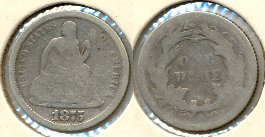1875-S Seated Liberty Dime Good-4