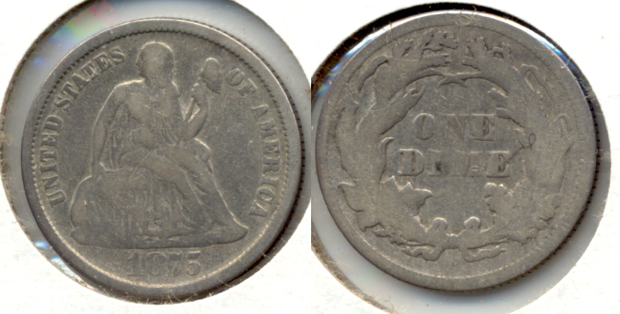 1875 Seated Liberty Dime Good-4