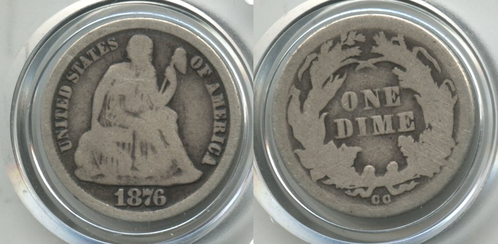 1876-CC Seated Liberty Dime Good-4 #d