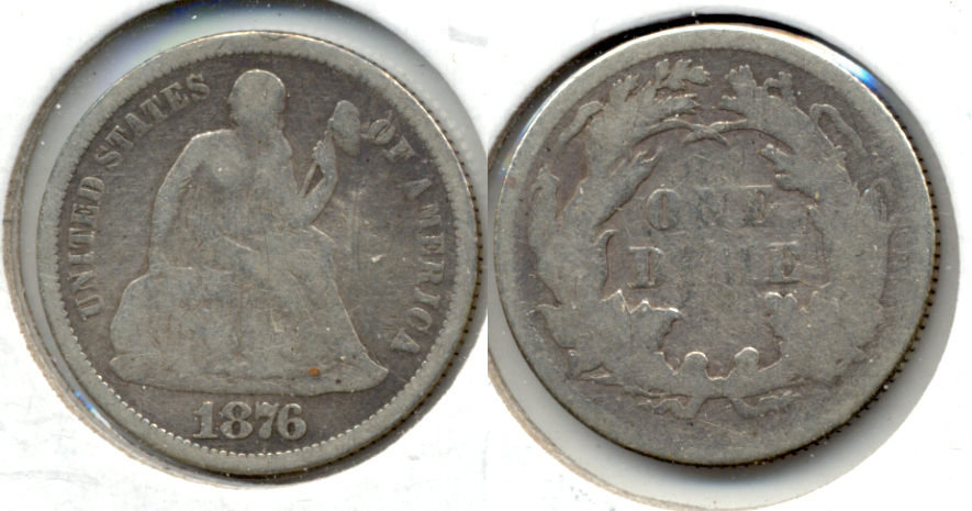 1876 Seated Liberty Dime Good-4 b