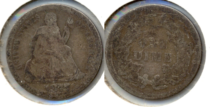 1877 Seated Liberty Dime AG-3 a