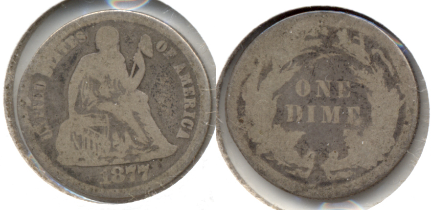 1877 Seated Liberty Dime AG-3 c