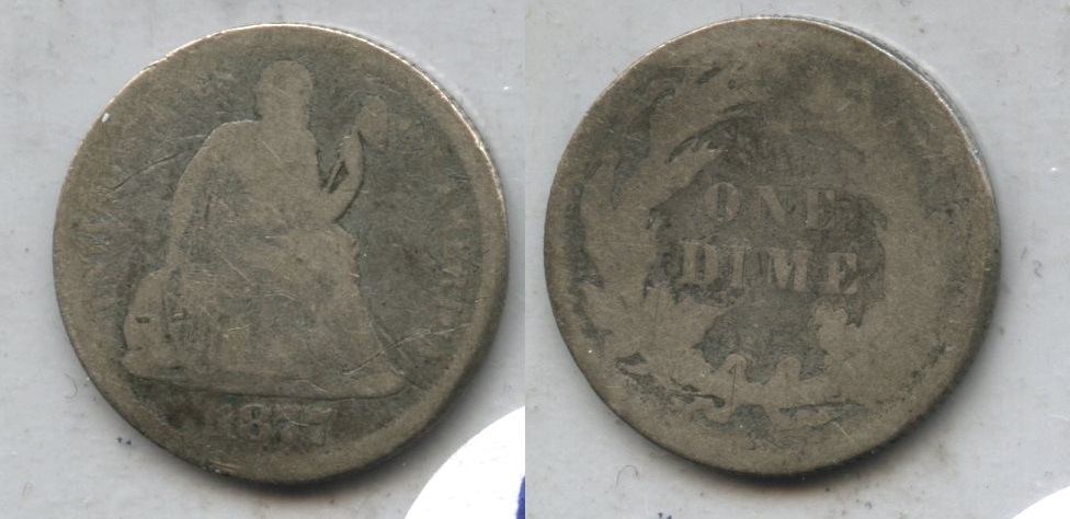 1877 Seated Liberty Dime AG-3 #g
