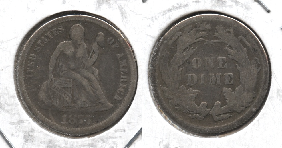 1877 Seated Liberty Dime Fine-12 #d