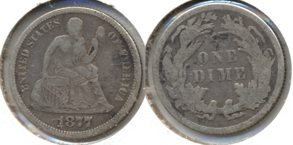 1877 Seated Liberty Dime VG-8 c