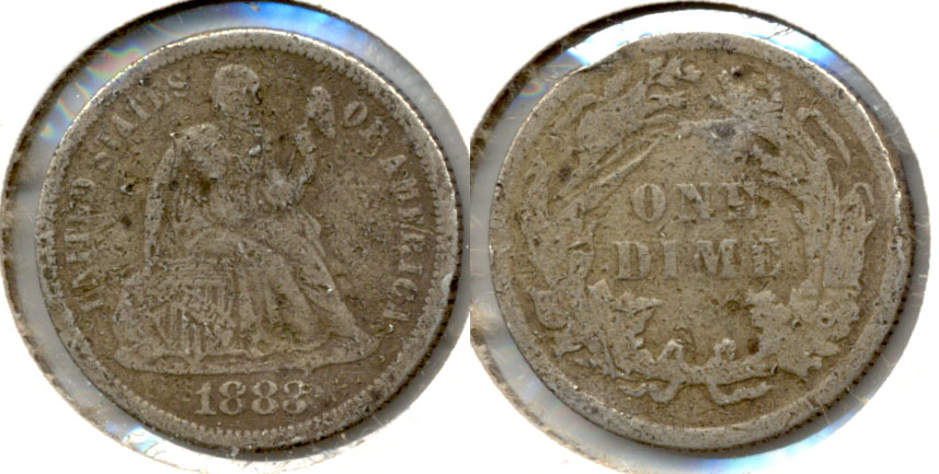 1883 Seated Liberty Dime VG-8 Rough
