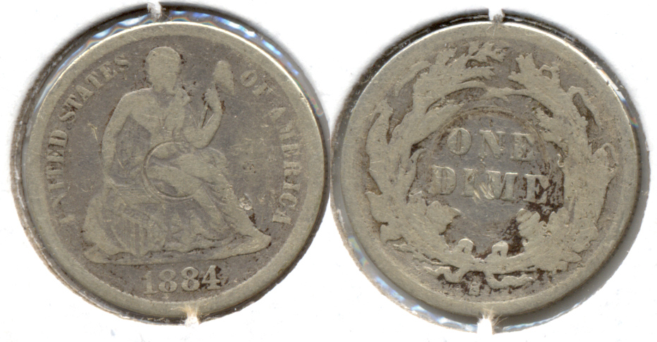 1884-S Seated Liberty Dime VG-8 a Scratches