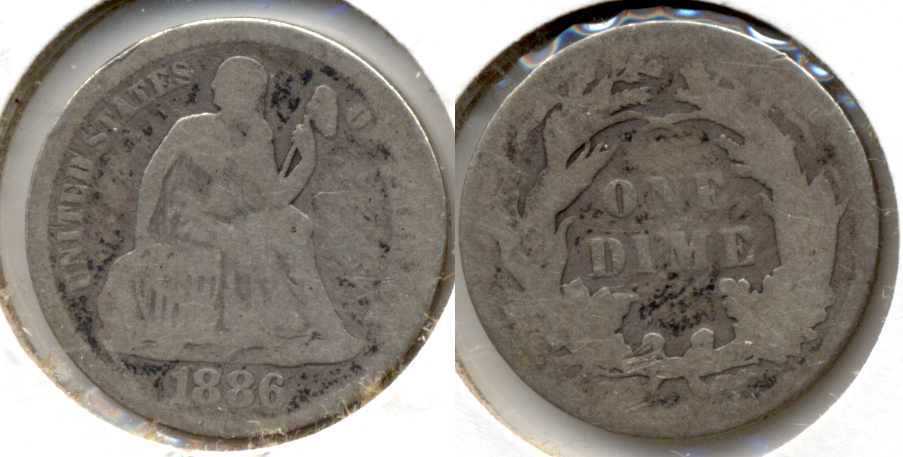 1886 Seated Liberty Dime AG-3 a