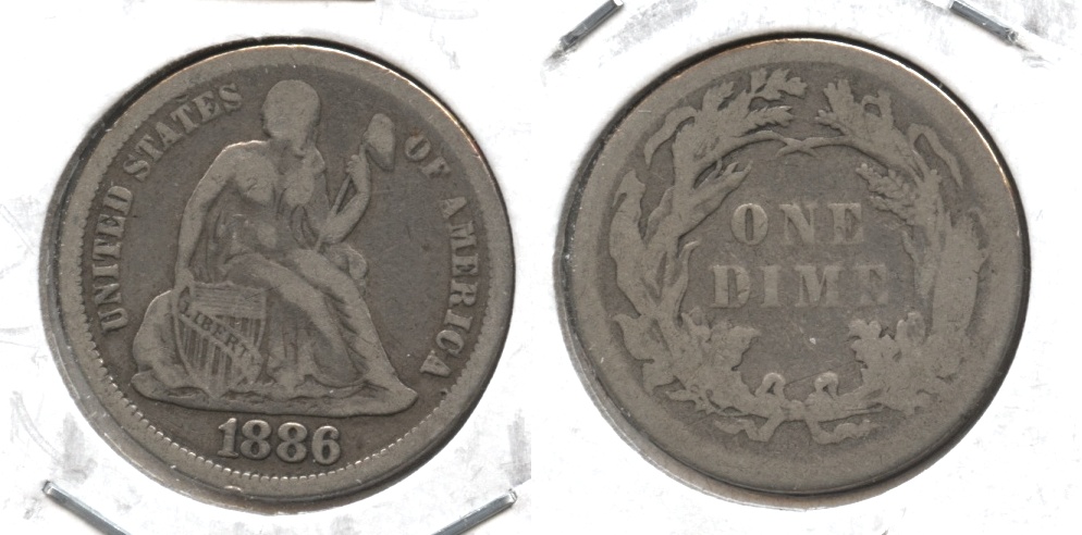 1886 Seated Liberty Dime VG-8 #c