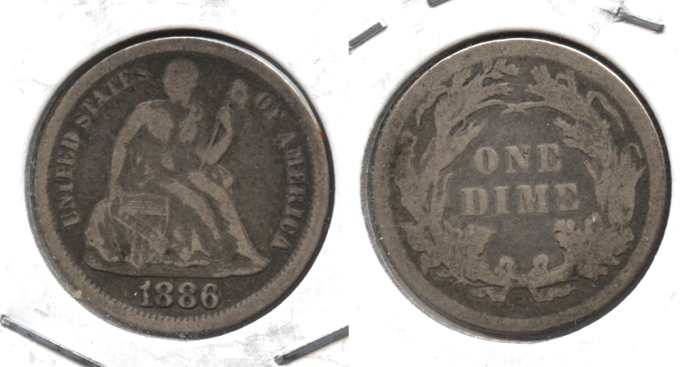 1886 Seated Liberty Dime VG-8 #d