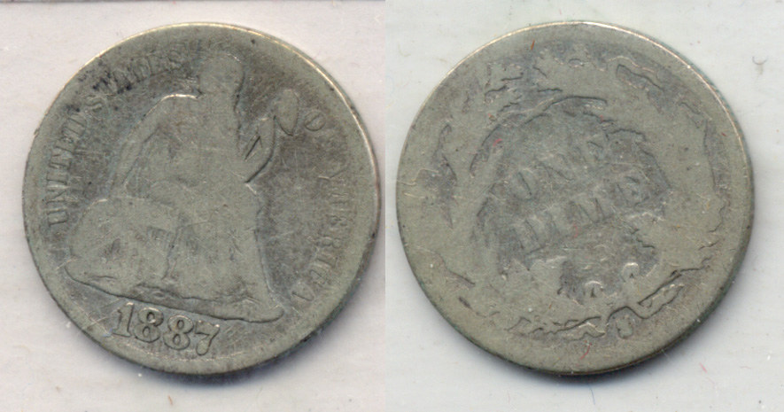 1887-S Seated Liberty Dime AG-3 a