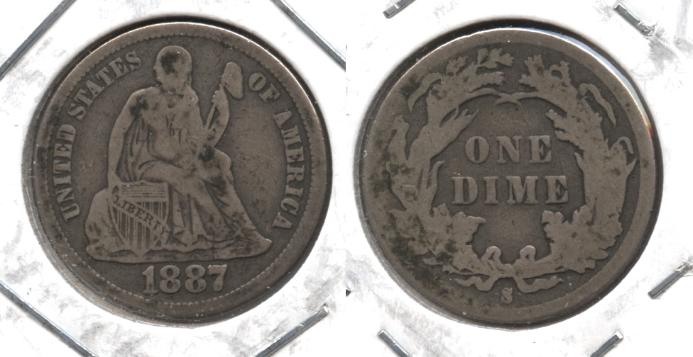 1887-S Seated Liberty Dime Fine-12 #a