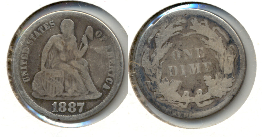 1887 Seated Liberty Dime Good-4