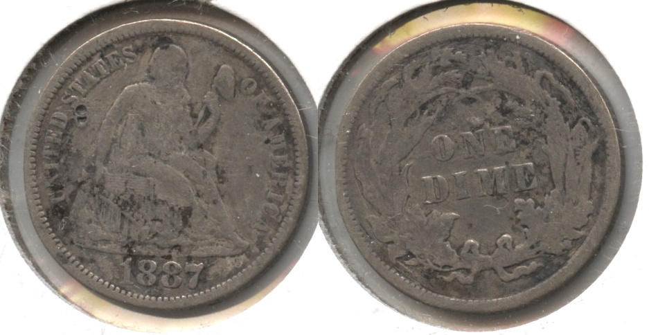 1887 Seated Liberty Dime VF-20 #a Rough