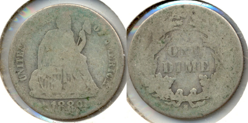 1889-S Seated Liberty Dime AG-3