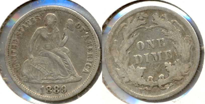 1889 Seated Liberty Dime Fine-12