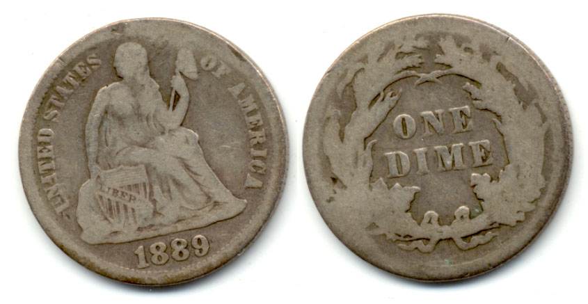 1889 Seated Liberty Dime Good-4