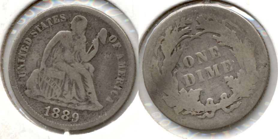 1889 Seated Liberty Dime Good-4 b