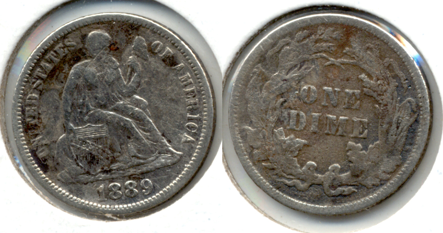 1889 Seated Liberty Dime VF-20 Porous