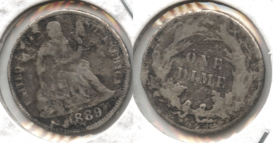1889 Seated Liberty Dime VG-8 #a Rough