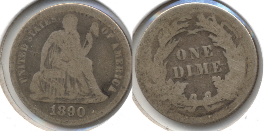 1890 Seated Liberty Dime AG-3 b
