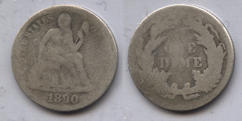1890 Seated Liberty Dime AG-3 #f