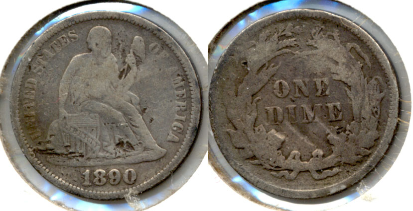 1890 Seated Liberty Dime Fine-12