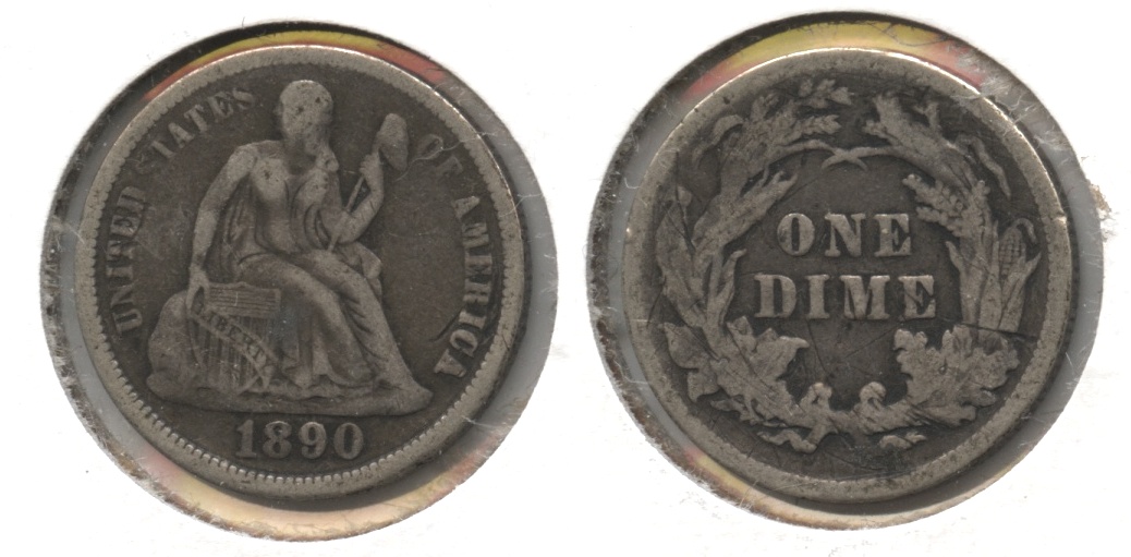 1890 Seated Liberty Dime Fine-12 #d