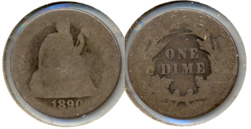 1890 Seated Liberty Dime Fair-2 d