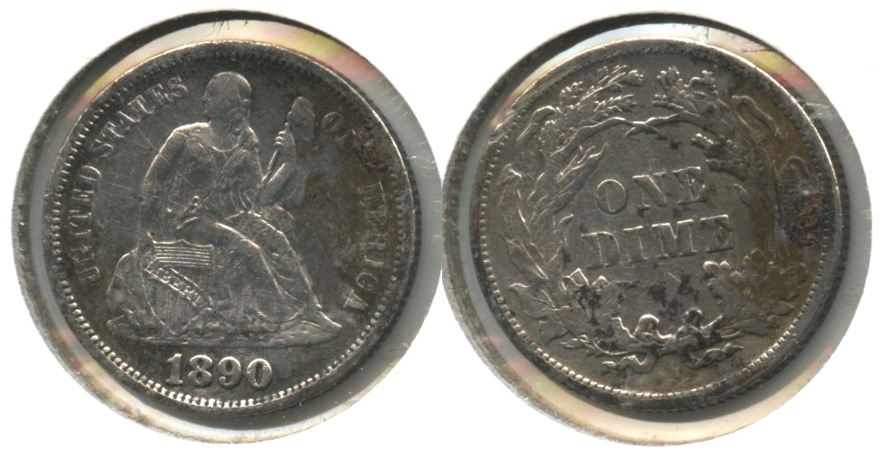 1890 Seated Liberty Dime VF-20 #b Matter