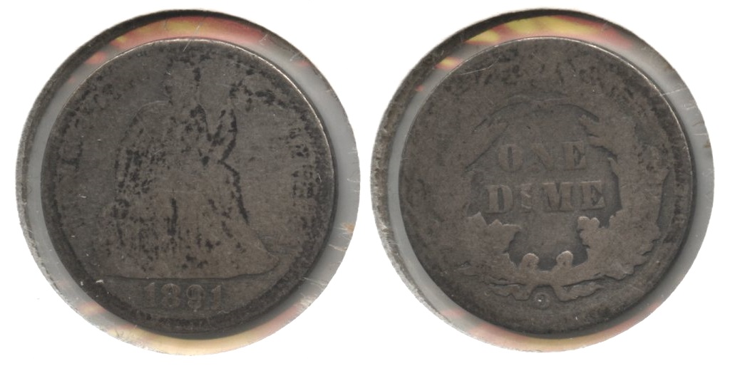 1891-O Seated Liberty Dime AG-3