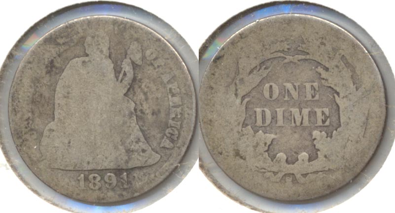1891-S Seated Liberty Dime AG-3