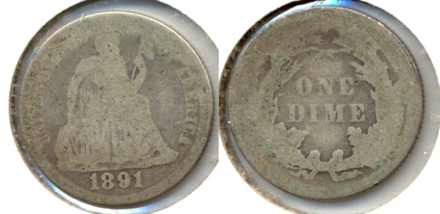 1891 Seated Liberty Dime Fair-2 c
