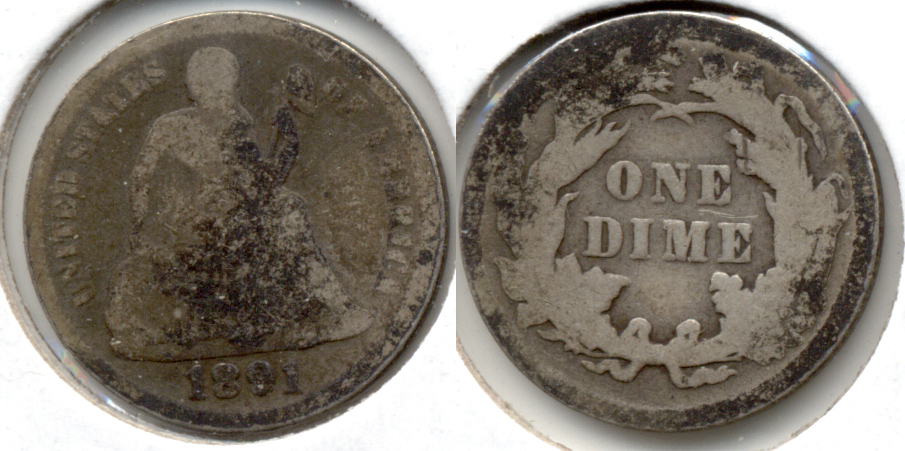 1891 Seated Liberty Dime Good-4 d