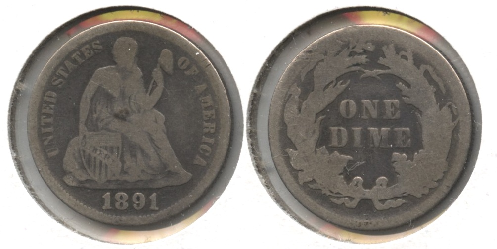 1891 Seated Liberty Dime Good-4 #e