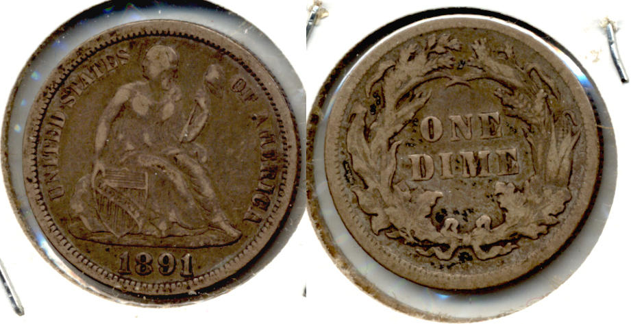 1891 Seated Liberty Dime VF-20 a
