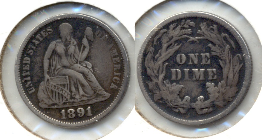 1891 Seated Liberty Dime VF-30