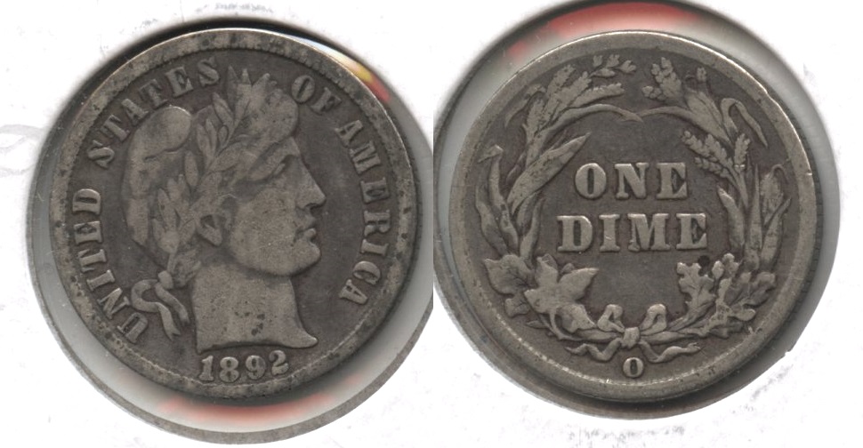 1892-O Barber Dime Fine-12 #a