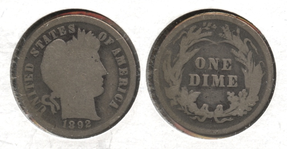 1892 Barber Dime Good-4 #d