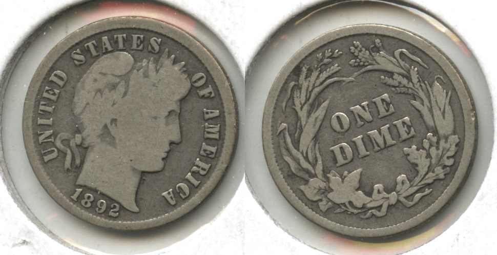 1892 Barber Dime Good-4 #n