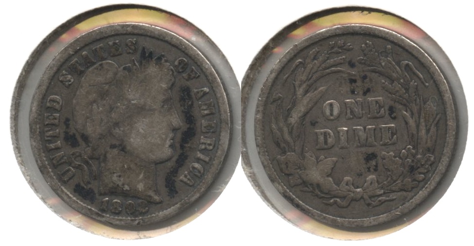 1892 Barber Dime VG-8