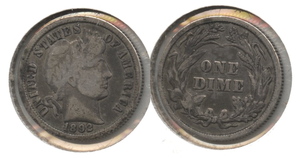 1892 Barber Dime VG-8 #i