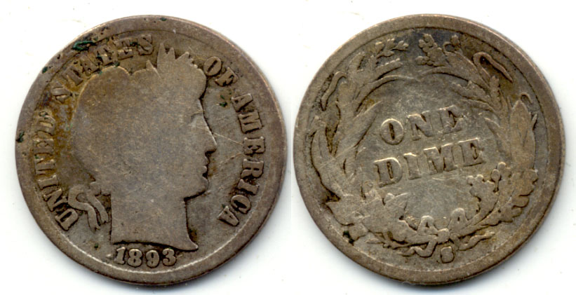 1893-S Barber Dime Good-4